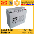 Sufficient capacity rechargeable valve regulated lead acid 12v 15ah battery